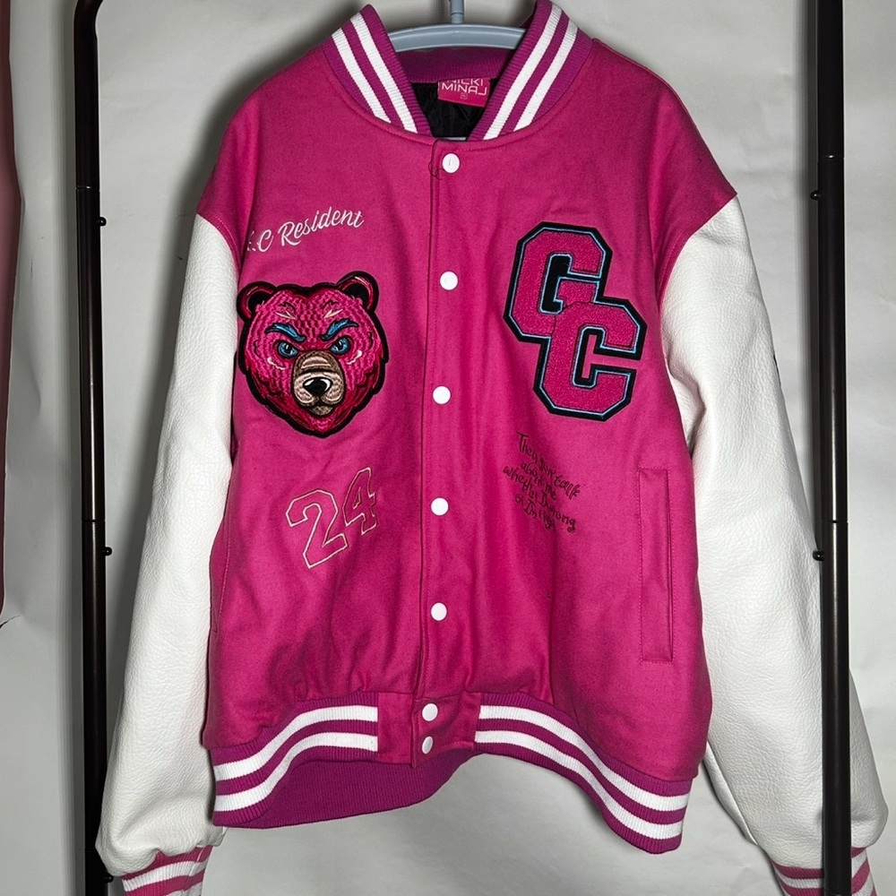 Nicki Minaj Gag City official concert merch Varsity Jacket with Bear Patch